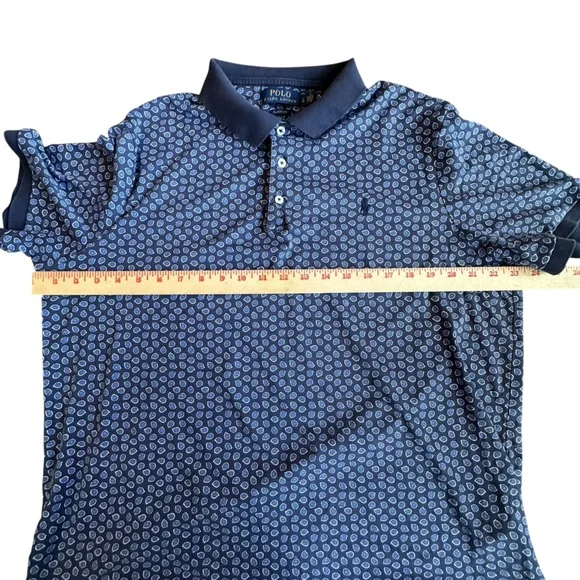 Polo Ralph Lauren Polo Men's Large Blue & White Print Classic Fit Short Sleeve - Picture 5 of 12